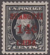 US Shanghai Overprint K7 VF + Slightly Dist. OG